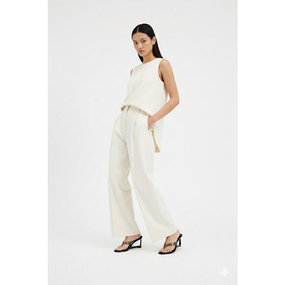 ZARA Geometric Leather Wedge Thong Sandals EU 38 - Picture 1 of 7